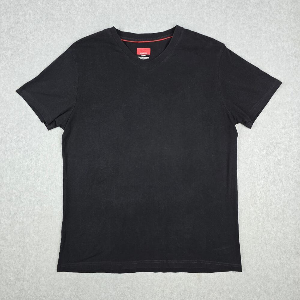 Alfani Mens Large Black Slim Fit Stretch Short Sleeve T Shirt